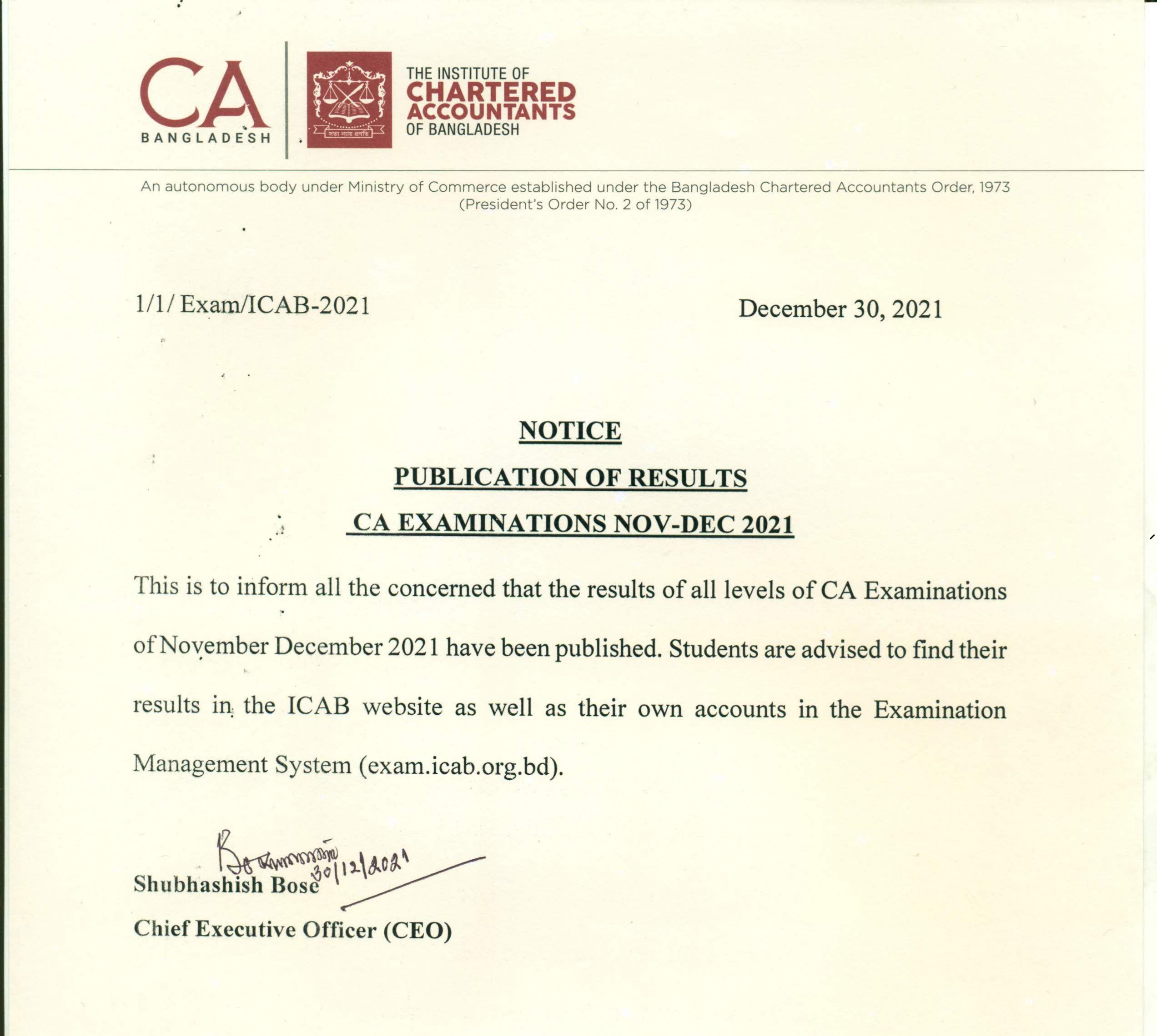 Chartered Accountant Certificate